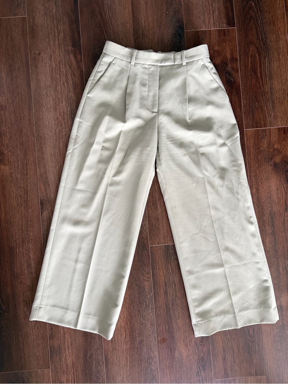Abercrombie A&F Harper Tailored Ultra Wide Leg Pant in Slate Green | Size 28 6S - Picture 3 of 8